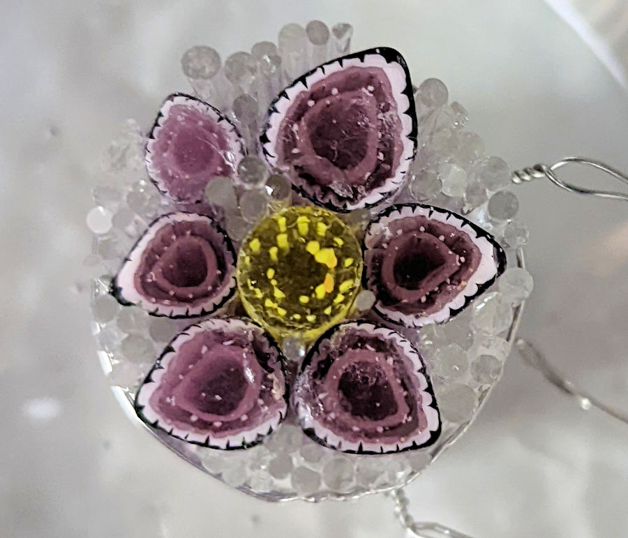 Murrini petals bundled for a flower murrini